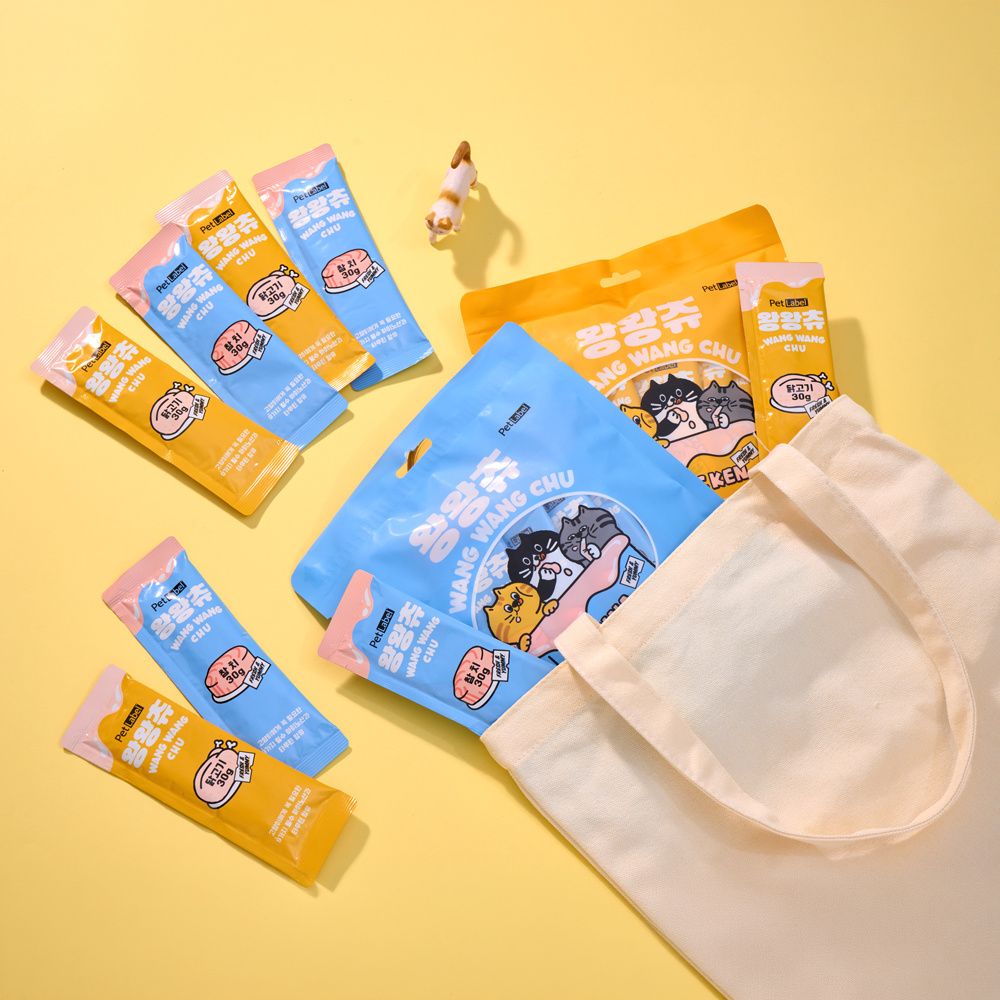 펫라벨 왕왕츄 30g X 10ea 4팩 (치킨 / 참치)