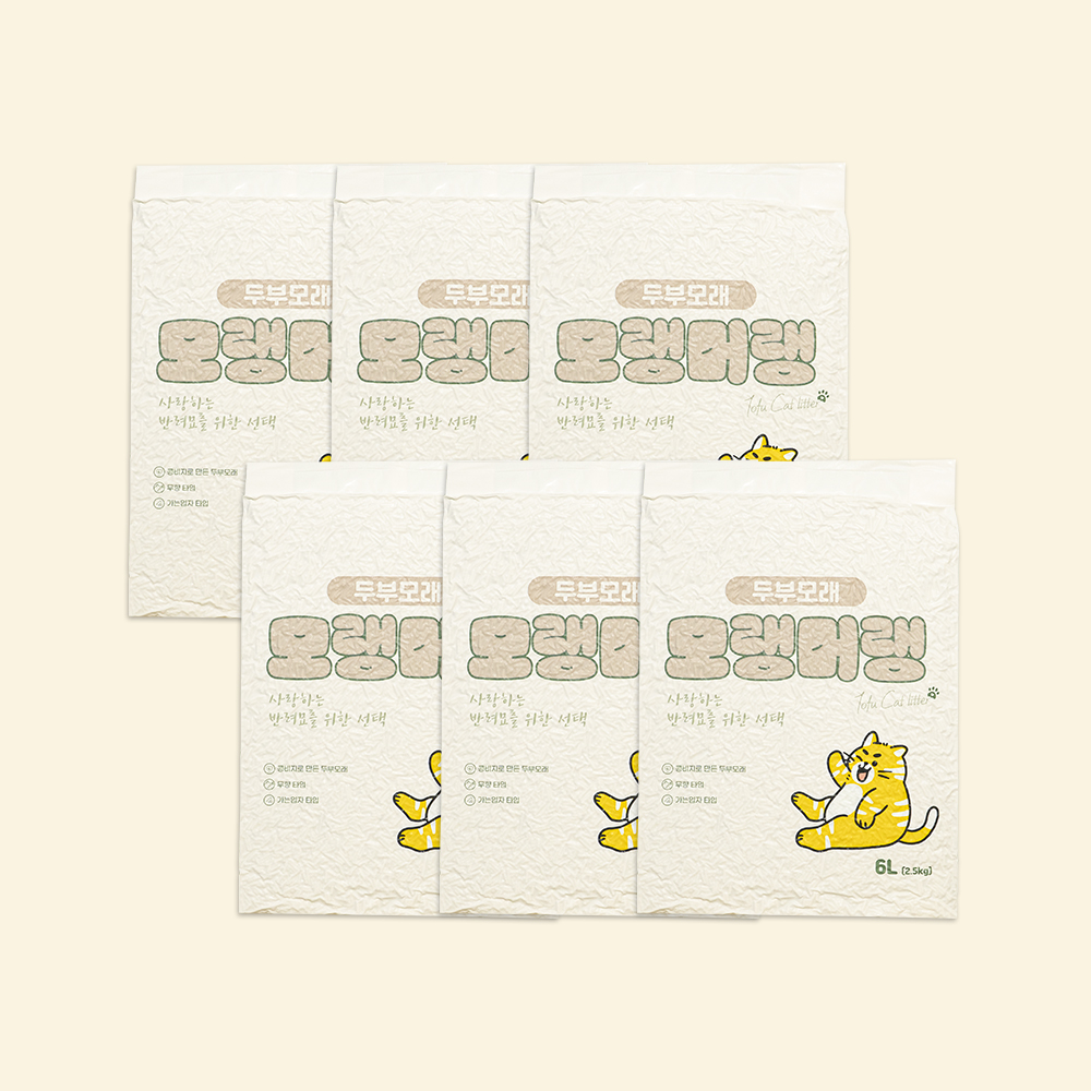 펫라벨 모랭머랭 두부 모래 15kg (2.5kg x 6ea)