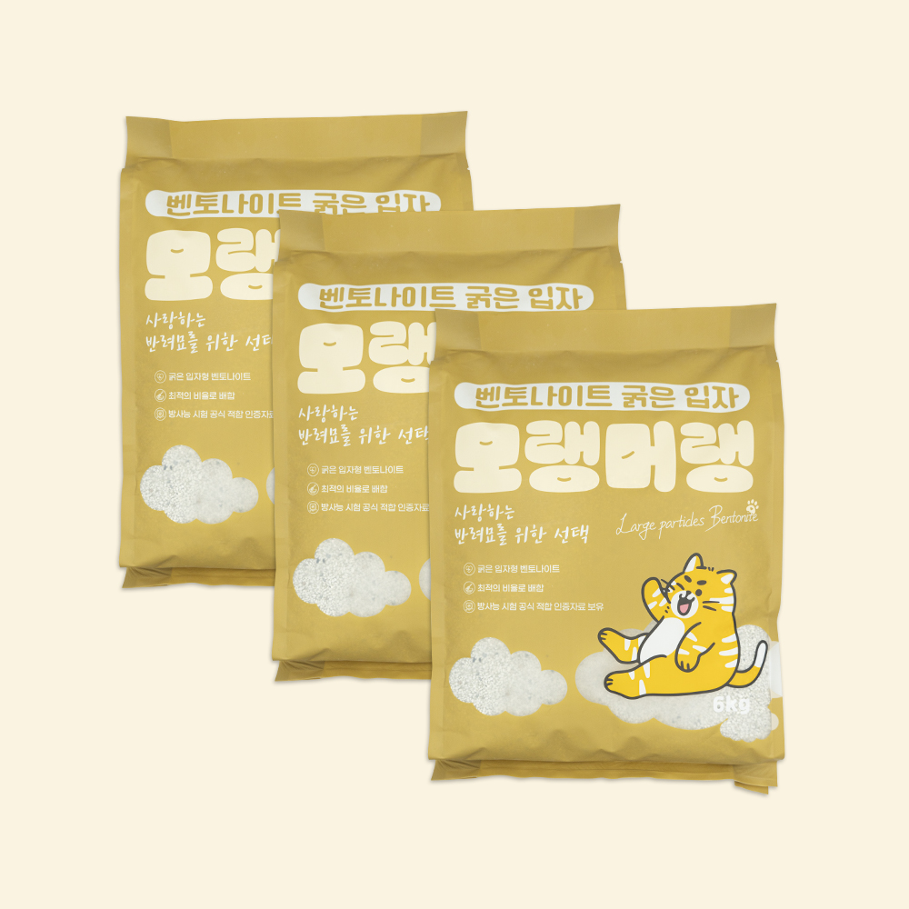 펫라벨 모랭머랭 벤토나이트 굵은입자 18kg (6kg x 3ea)